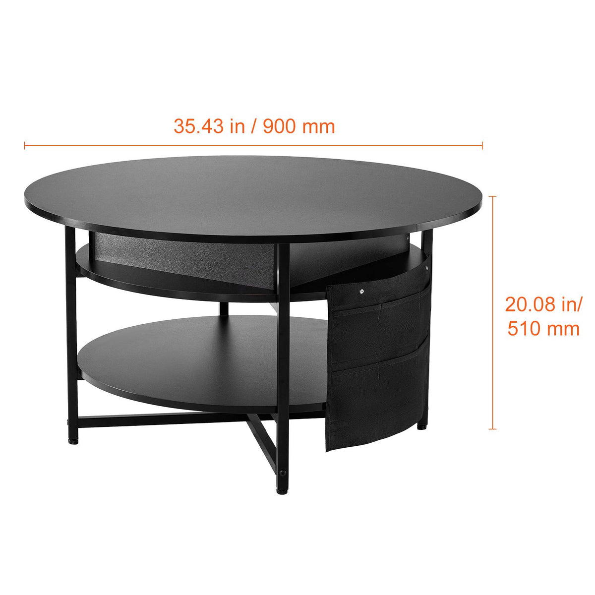 Lift Top Coffee Table 35.3" Round Coffee Table for Living Room Black-Furniture > Outdoor > Outdoor Dining Sets-PEROZ Accessories