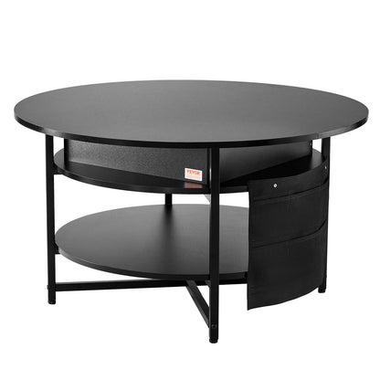 VEVOR Lift Top Coffee Table 35.3" Round Coffee Table for Living Room Black-Furniture > Outdoor > Outdoor Dining Sets-PEROZ Accessories