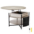 Lift Top Coffee Table 35.3" Round Coffee Table for Living Room White-Furniture > Outdoor > Outdoor Dining Sets-PEROZ Accessories