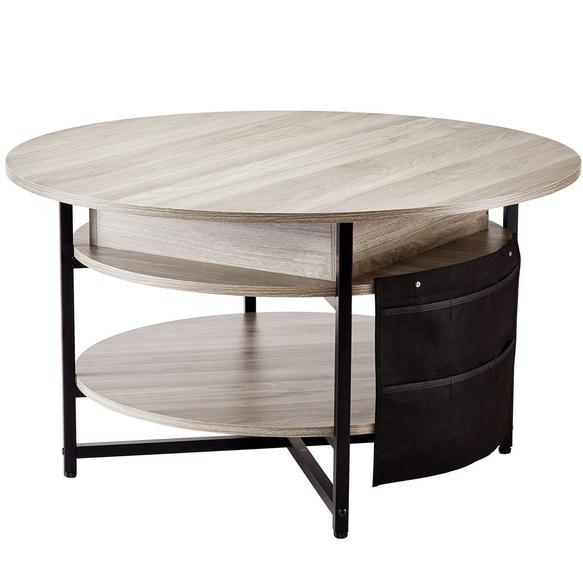 Lift Top Coffee Table 35.3" Round Coffee Table for Living Room White-Furniture > Outdoor > Outdoor Dining Sets-PEROZ Accessories
