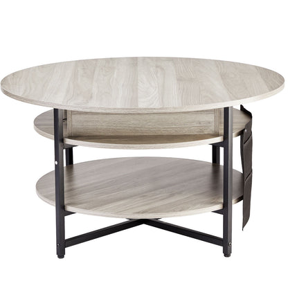 Lift Top Coffee Table 35.3" Round Coffee Table for Living Room White-Furniture > Outdoor > Outdoor Dining Sets-PEROZ Accessories