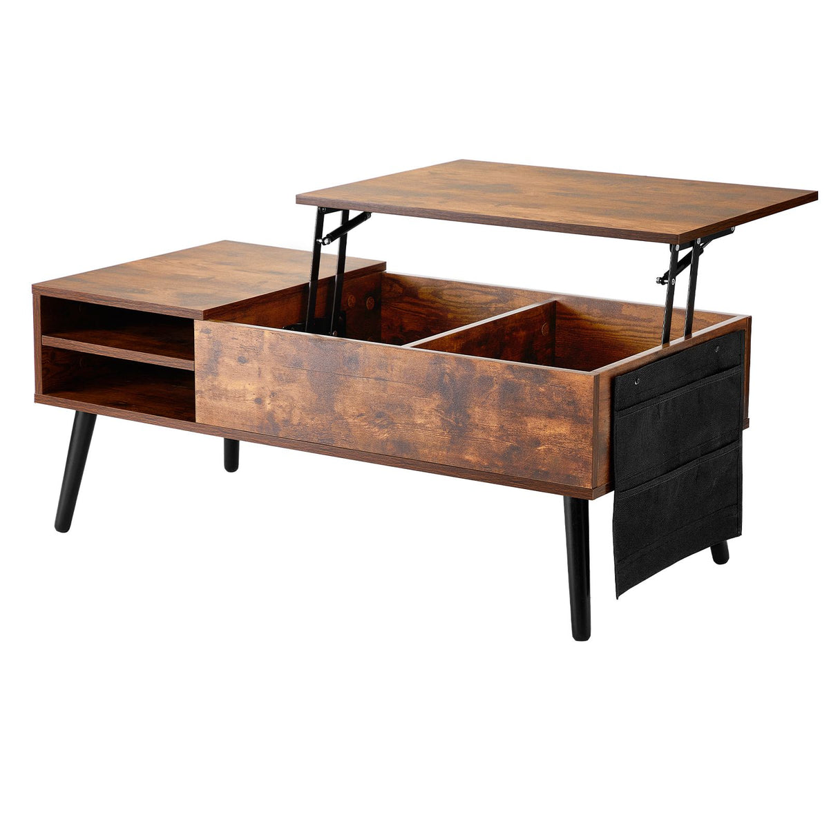 Lift Top Coffee Table 39.4 in Rectangle Coffee Table for Living Room Brown-Furniture > Outdoor > Outdoor Dining Sets-PEROZ Accessories