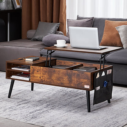 VEVOR Lift Top Coffee Table 39.4 in Rectangle Coffee Table for Living Room Brown-Furniture > Outdoor > Outdoor Dining Sets-PEROZ Accessories