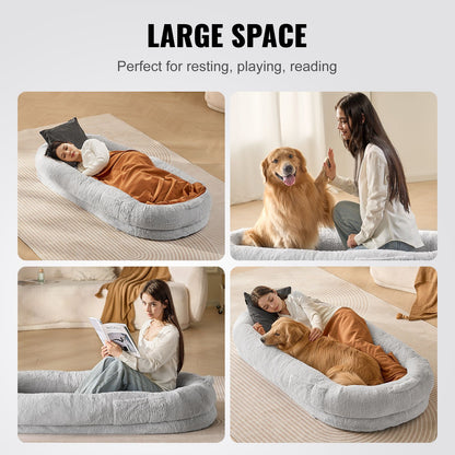 Human Dog Bed 1720x890x250 mm Human Size Dog Bed Washable Faux Rabbit Fur-Pet Care > Dog Supplies > Dog Beds-PEROZ Accessories