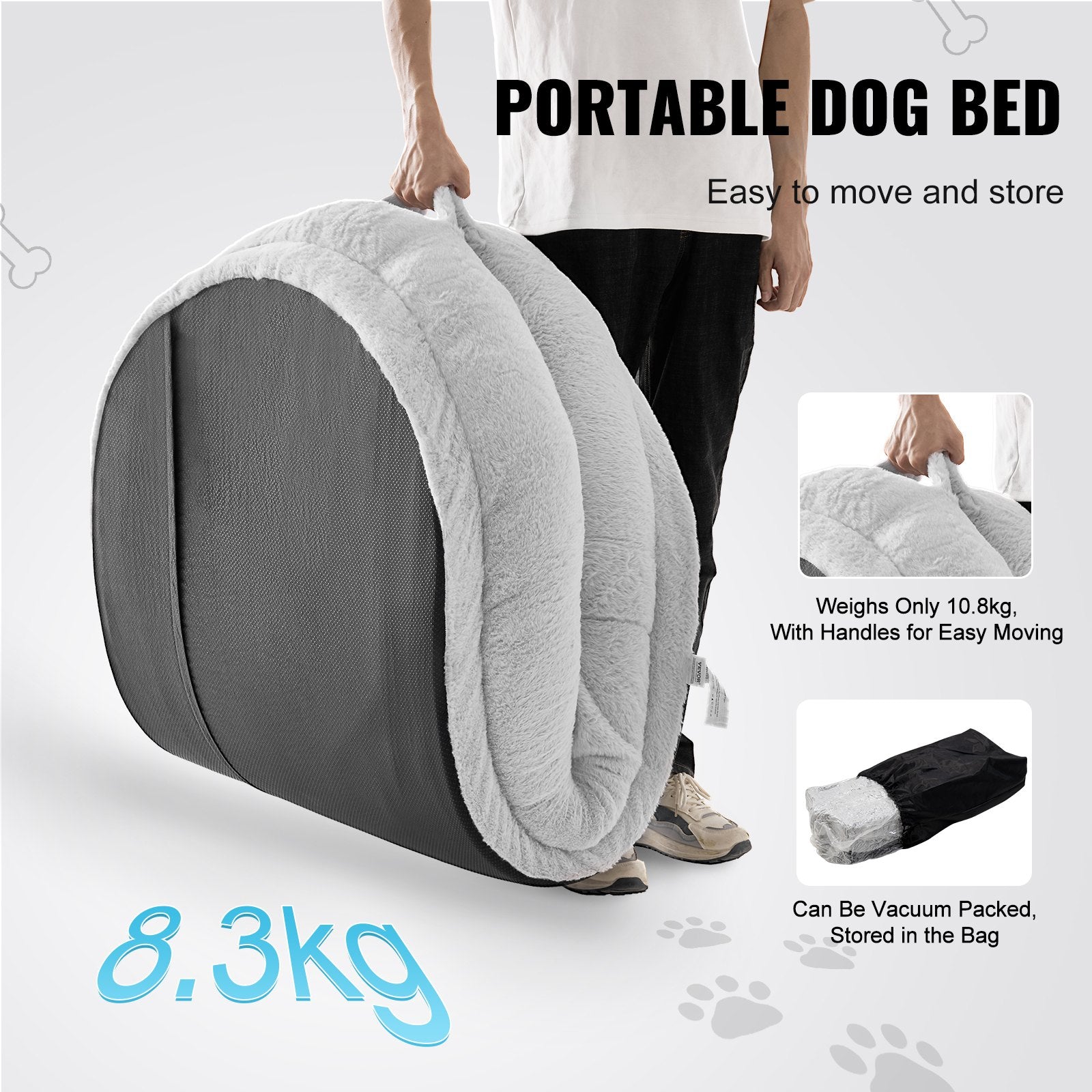 VEVOR Human Dog Bed 1720x890x250 mm Human Size Dog Bed Washable Faux Rabbit Fur-Pet Care &gt; Dog Supplies &gt; Dog Beds-PEROZ Accessories