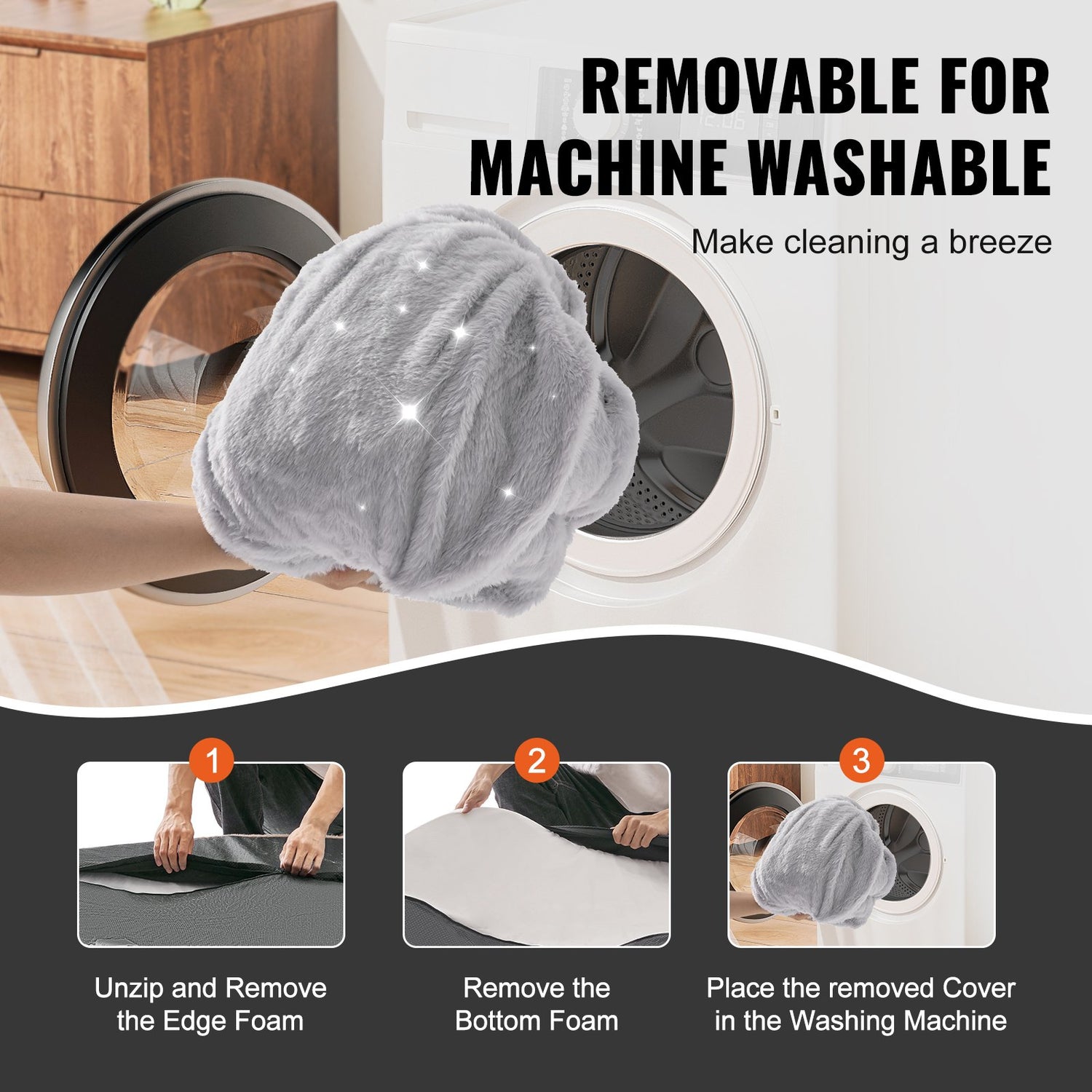 VEVOR Human Dog Bed 1720x890x250 mm Human Size Dog Bed Washable Faux Rabbit Fur-Pet Care &gt; Dog Supplies &gt; Dog Beds-PEROZ Accessories