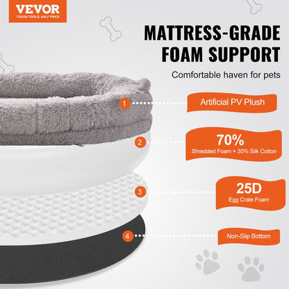VEVOR Human Dog Bed 1820x1220x250 mm Human Size Dog Bean Bed Washable PV Velvet-Pet Care &gt; Dog Supplies &gt; Dog Beds-PEROZ Accessories