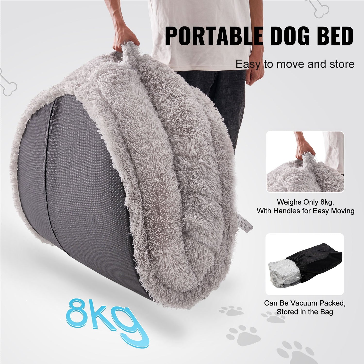 VEVOR Human Dog Bed 1820x1220x250 mm Human Size Dog Bean Bed Washable PV Velvet-Pet Care &gt; Dog Supplies &gt; Dog Beds-PEROZ Accessories