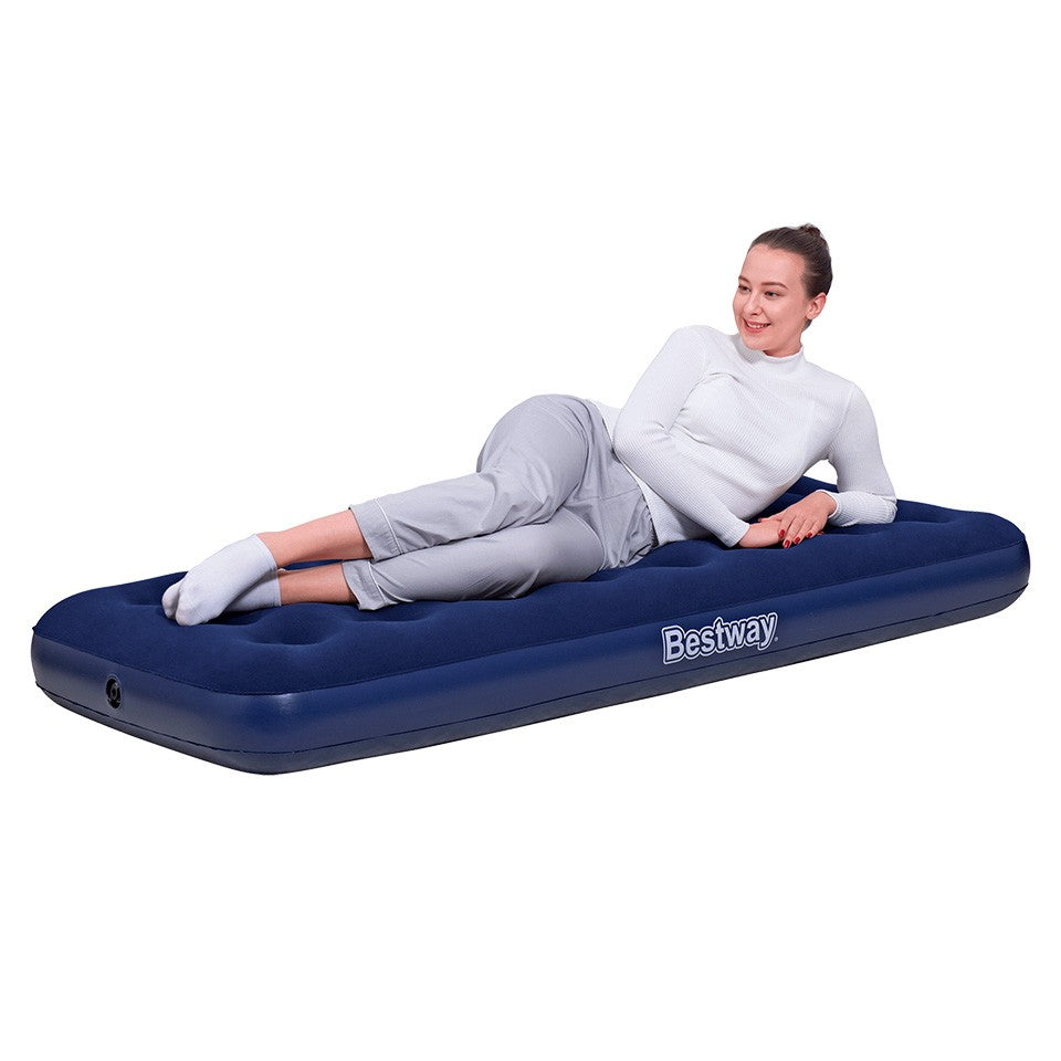 Bestway 1.85m x 76cm x 22cm Air Mattress Jr.Twin Indoor/Outdoor Heavy Duty Durable Camping-Outdoor Recreation &gt; Camping &gt; Inflatable Mattresses-PEROZ Accessories