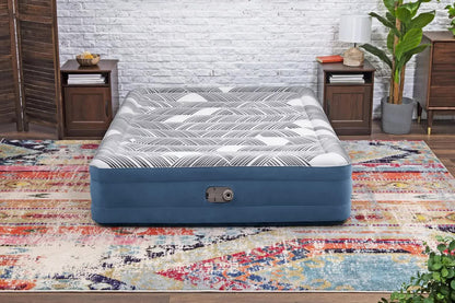 Bestway 2.03m x 1.52m x 36cm Tritech Fashion Flock comfortable inflatable Air Mattress Queen Built-in AC Pump-Outdoor Recreation &gt; Camping &gt; Inflatable Mattresses-PEROZ Accessories