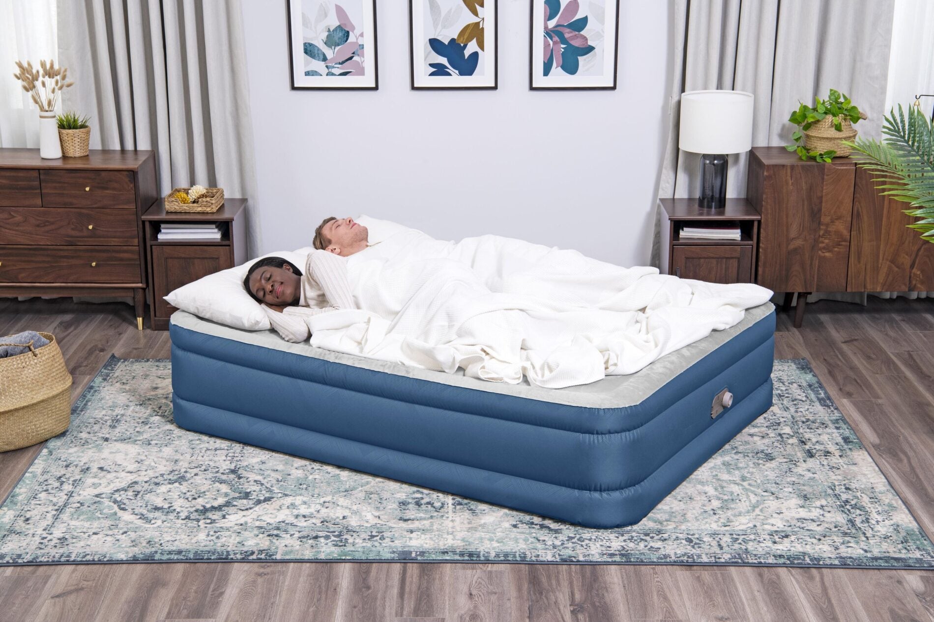 Bestway 2.03m x 1.52m x 46cm Fortech Snugable Top Air Inflatable Mattress Queen Built-in AC Pump-Outdoor Recreation &gt; Camping &gt; Inflatable Mattresses-PEROZ Accessories