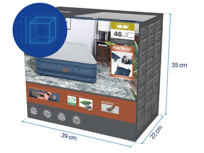 Bestway 2.03m x 1.52m x 46cm Fortech Snugable Top Air Inflatable Mattress Queen Built-in AC Pump-Outdoor Recreation &gt; Camping &gt; Inflatable Mattresses-PEROZ Accessories