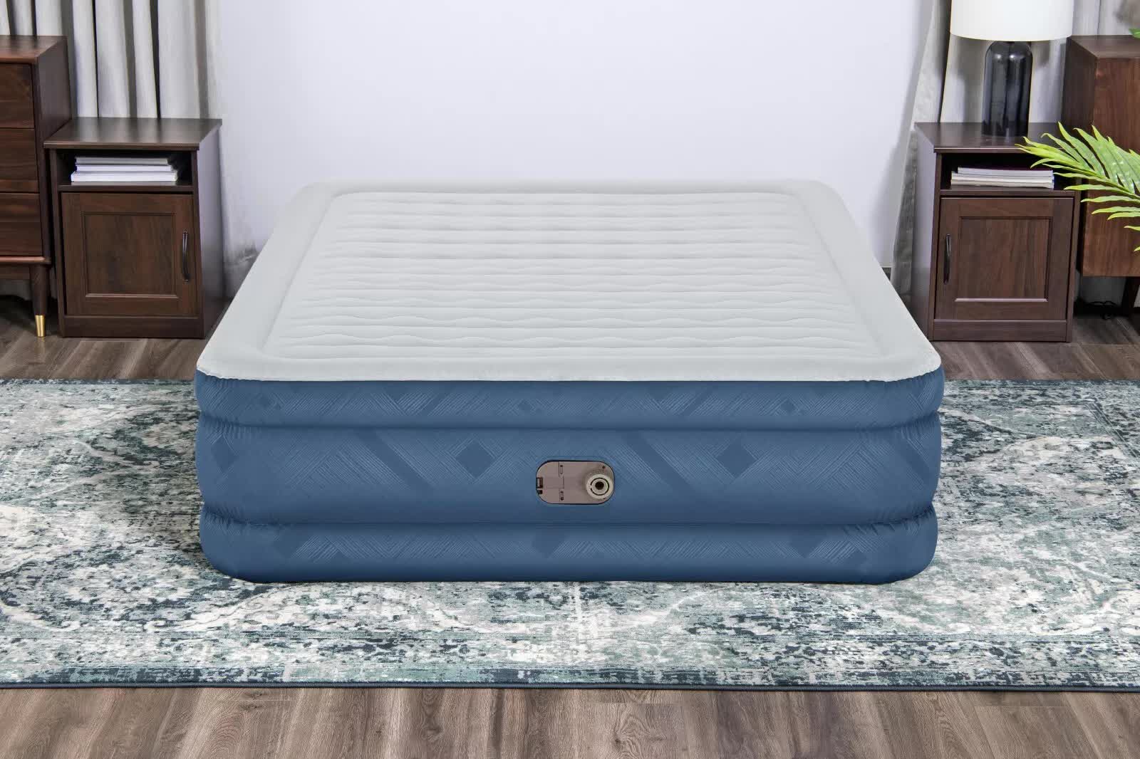 Bestway 2.03m x 1.52m x 46cm Fortech Snugable Top Air Inflatable Mattress Queen Built-in AC Pump-Outdoor Recreation &gt; Camping &gt; Inflatable Mattresses-PEROZ Accessories