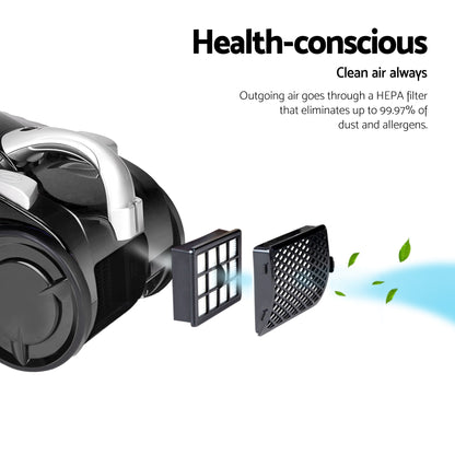 Devanti 2200W Bagless Vacuum Cleaner Black-Vacuum Cleaners-PEROZ Accessories