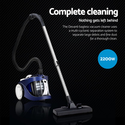 Devanti 2200W Bagless Vacuum Cleaner Blue-Vacuum Cleaners-PEROZ Accessories