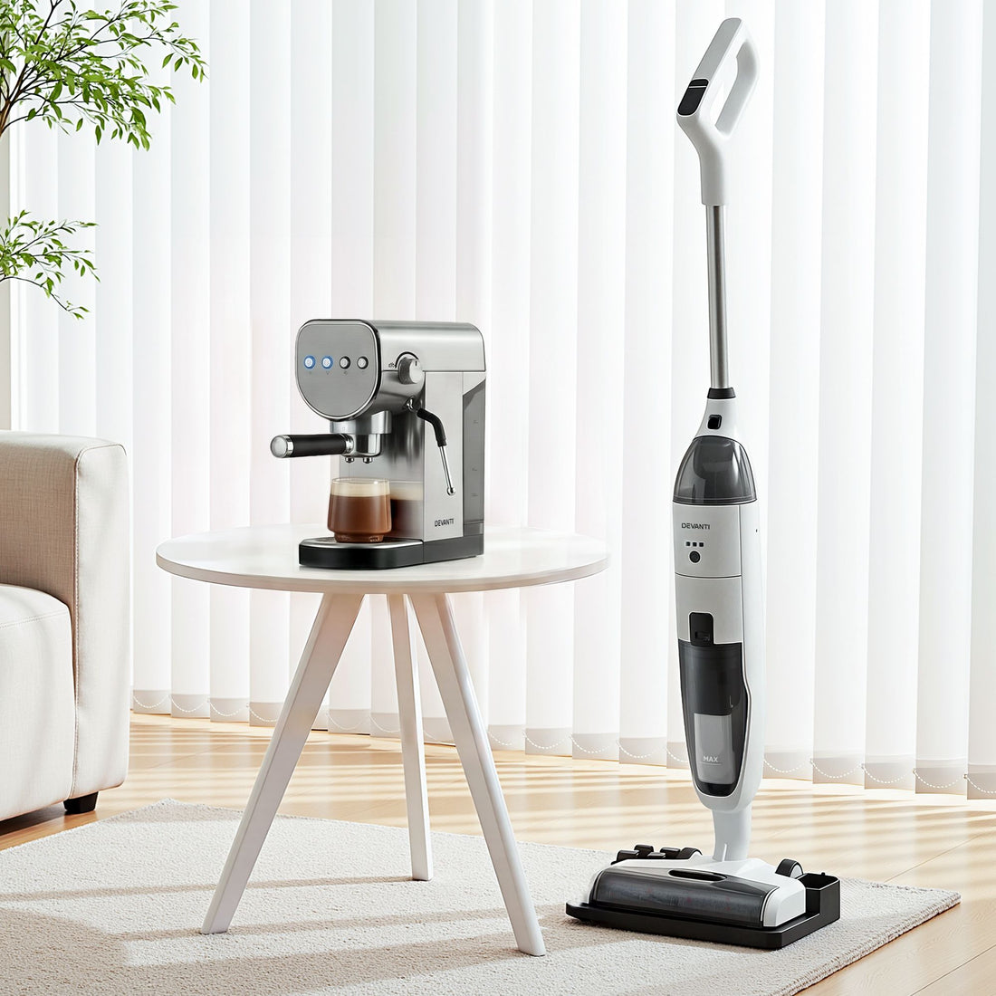Devanti Cordless Wet Dry Vacuum Mop plus Coffee Maker Machine Espresso-Appliances > Vacuum Cleaners > Stick Vacuums-PEROZ Accessories
