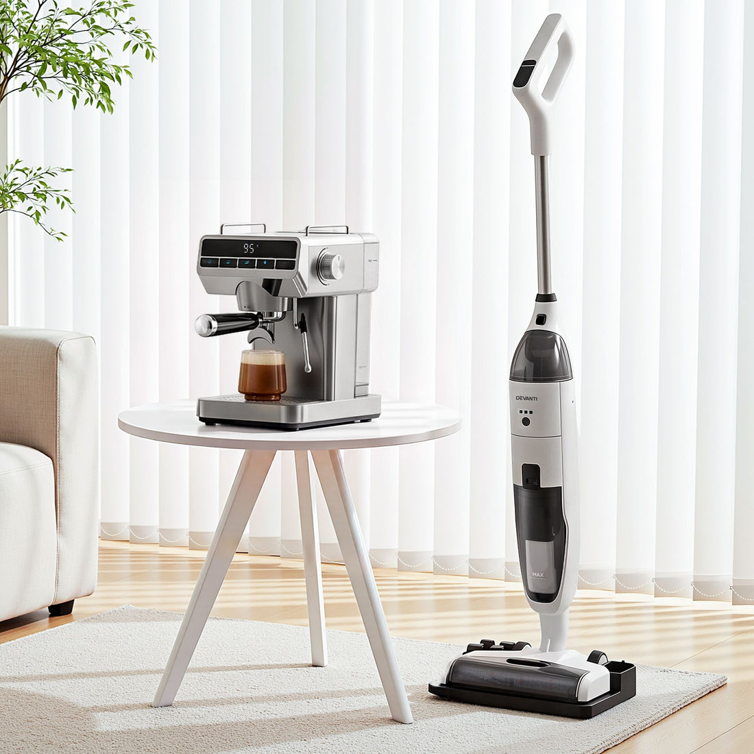 Devanti Cordless Wet Dry Vacuum Mop plus Coffee Maker Machine Espresso-Appliances > Vacuum Cleaners > Stick Vacuums-PEROZ Accessories