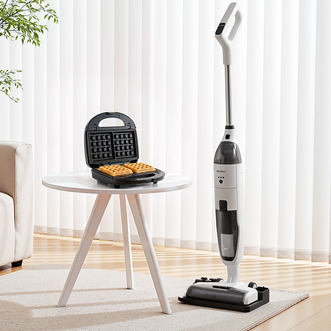 Devanti Cordless Wet Dry Vacuum Mop plus 3-in-1 Sandwich Waffle Maker-Appliances > Vacuum Cleaners > Stick Vacuums-PEROZ Accessories