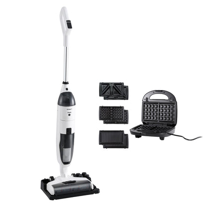 Devanti Cordless Wet Dry Vacuum Mop plus 3-in-1 Sandwich Waffle Maker