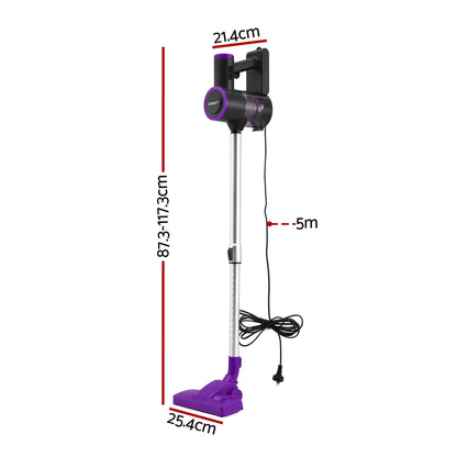 Devanti 3-in-1 Corded Stick Vacuum Cleaner, 16000Pa Strong Suction, Purple-Appliances > Vacuum Cleaners > Stick Vacuums-PEROZ Accessories