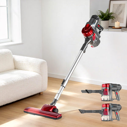 Devanti Stick Vacuum Cleaner Handheld Corded 450W Red-Vacuum Cleaners-PEROZ Accessories