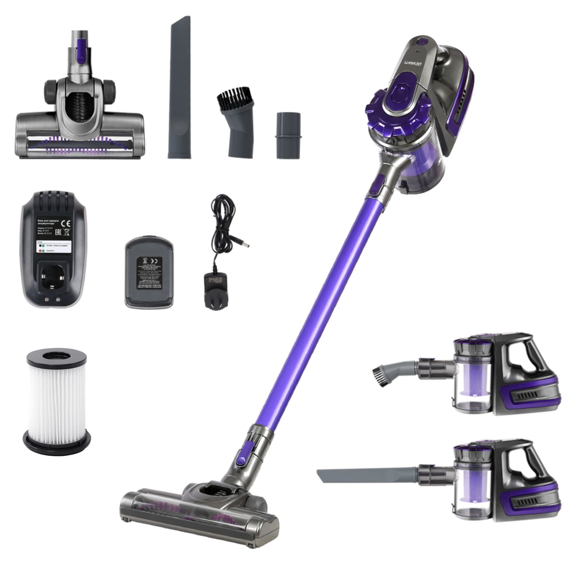 Devanti Stick Vacuum Cleaner Bagless Cordless 150W Purple-Vacuum Cleaners-PEROZ Accessories