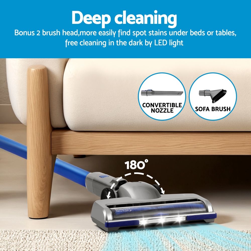 Devanti 300W Stick Vacuum Cleaner Cordless Self-Standing-Appliances > Vacuum Cleaners > Vacuums-PEROZ Accessories