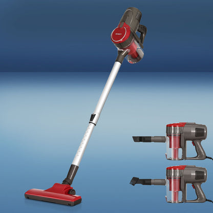 Devanti Stick Vacuum Cleaner Bagless Corded 500W Red-Appliances &gt; Vacuum Cleaners-PEROZ Accessories