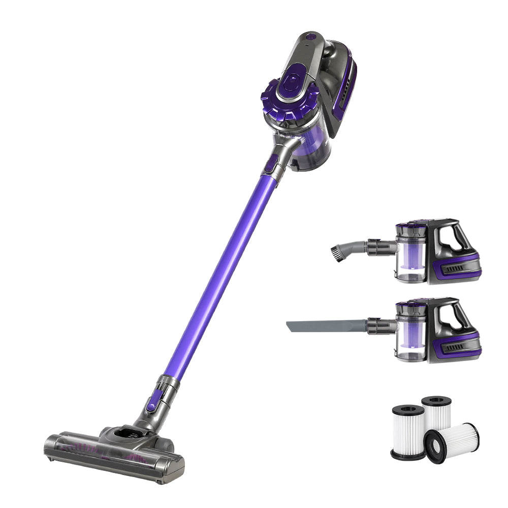 Devanti Stick Vacuum Cleaner Cordless HEPA Filter Purple-Vacuum Cleaners-PEROZ Accessories