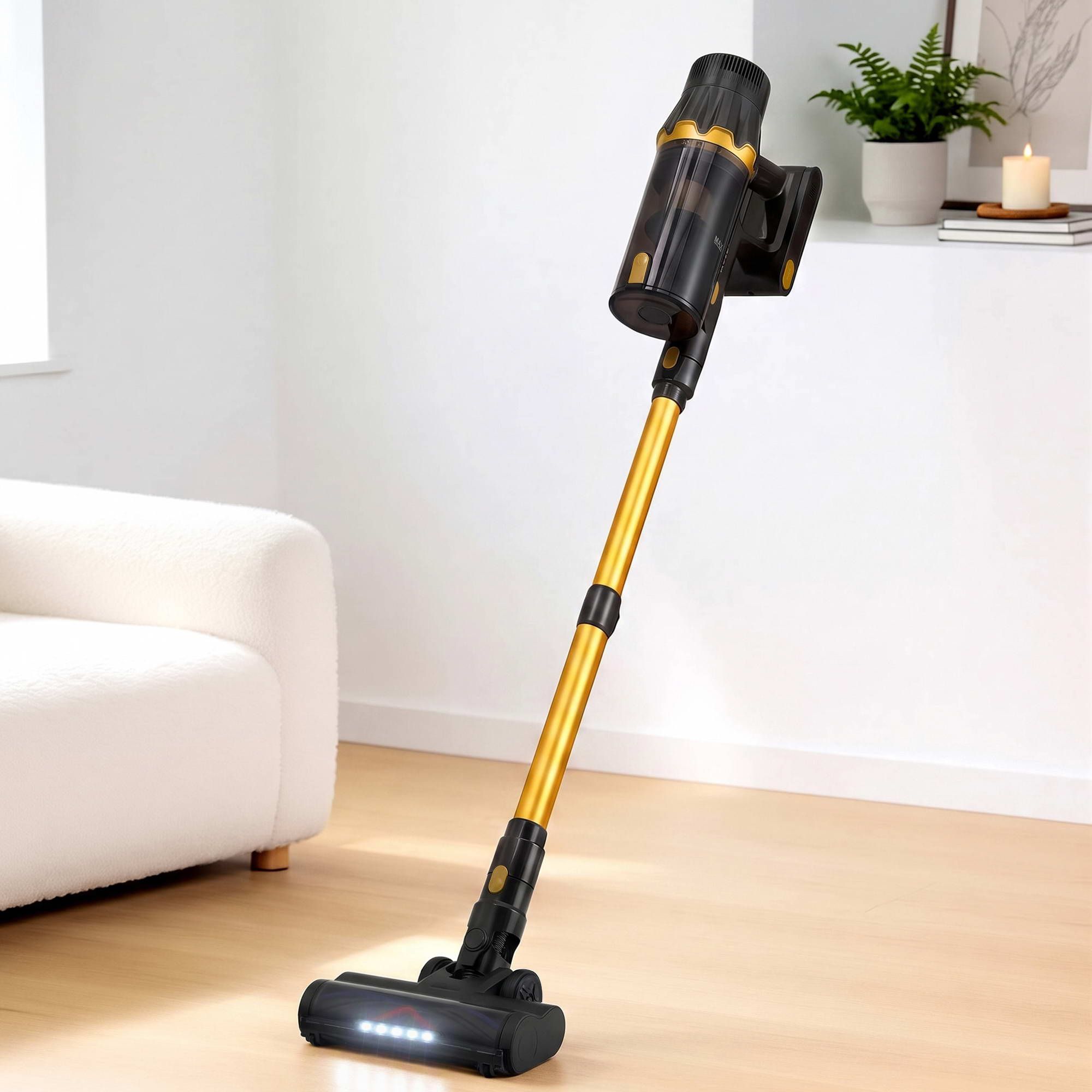 DEVANTI 30000Pa Cordless Stick Vacuum Cleaner 4-in-1 Handheld Vac, Gold