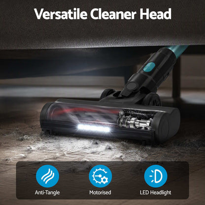 DEVANTI 30000Pa Cordless Stick Vacuum Cleaner 4-in-1 Handheld Vac, Green-Appliances > Vacuum Cleaners > Stick Vacuums-PEROZ Accessories