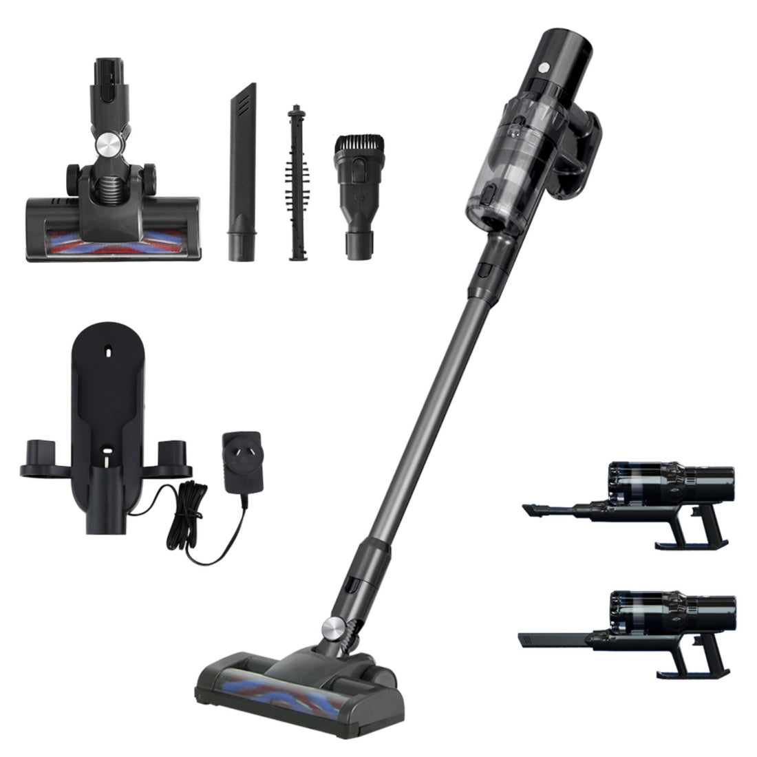 Devanti Stick Vacuum Cleaner Brushless Cordless 350W Grey-Appliances > Vacuum Cleaners-PEROZ Accessories