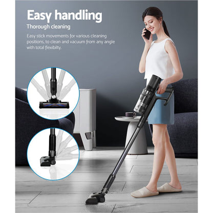 Devanti Stick Vacuum Cleaner Brushless Cordless 350W Grey-Appliances > Vacuum Cleaners-PEROZ Accessories