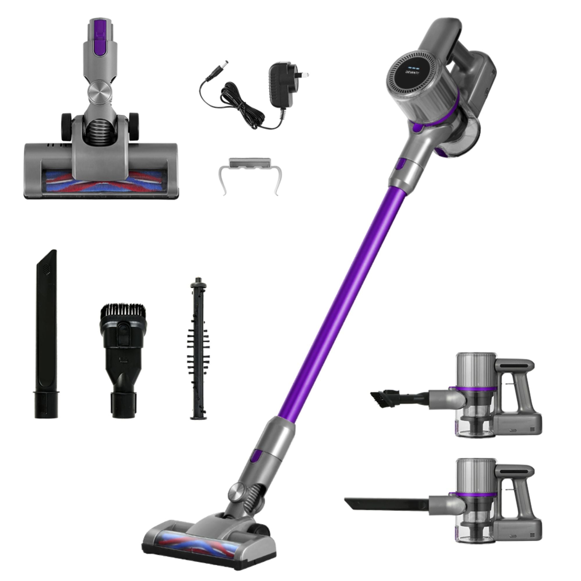 Devanti Stick Vacuum Cleaner Bagless Cordless 120W Purple-Vacuum Cleaners-PEROZ Accessories