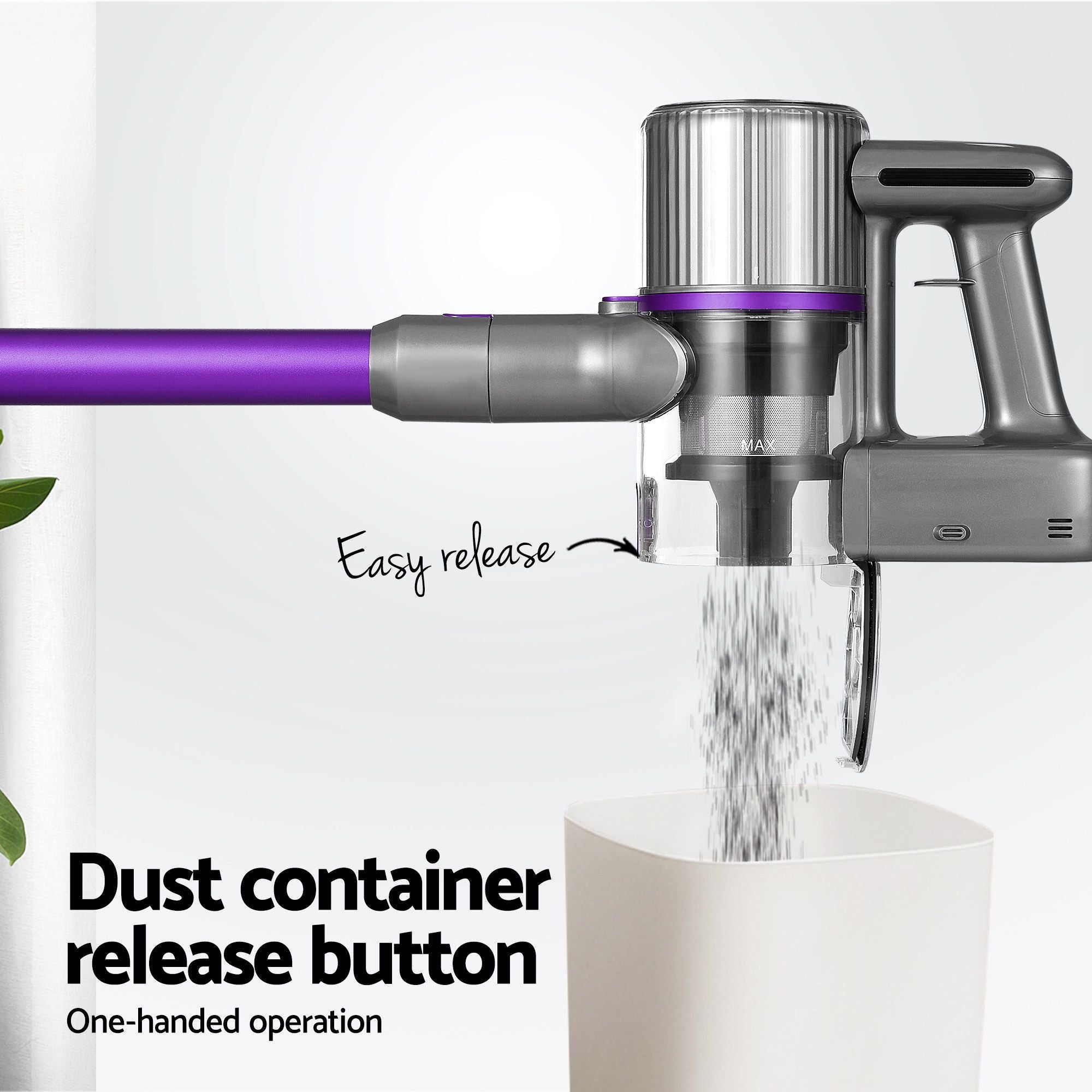 Devanti Stick Vacuum Cleaner Bagless Cordless 120W Purple-Vacuum Cleaners-PEROZ Accessories