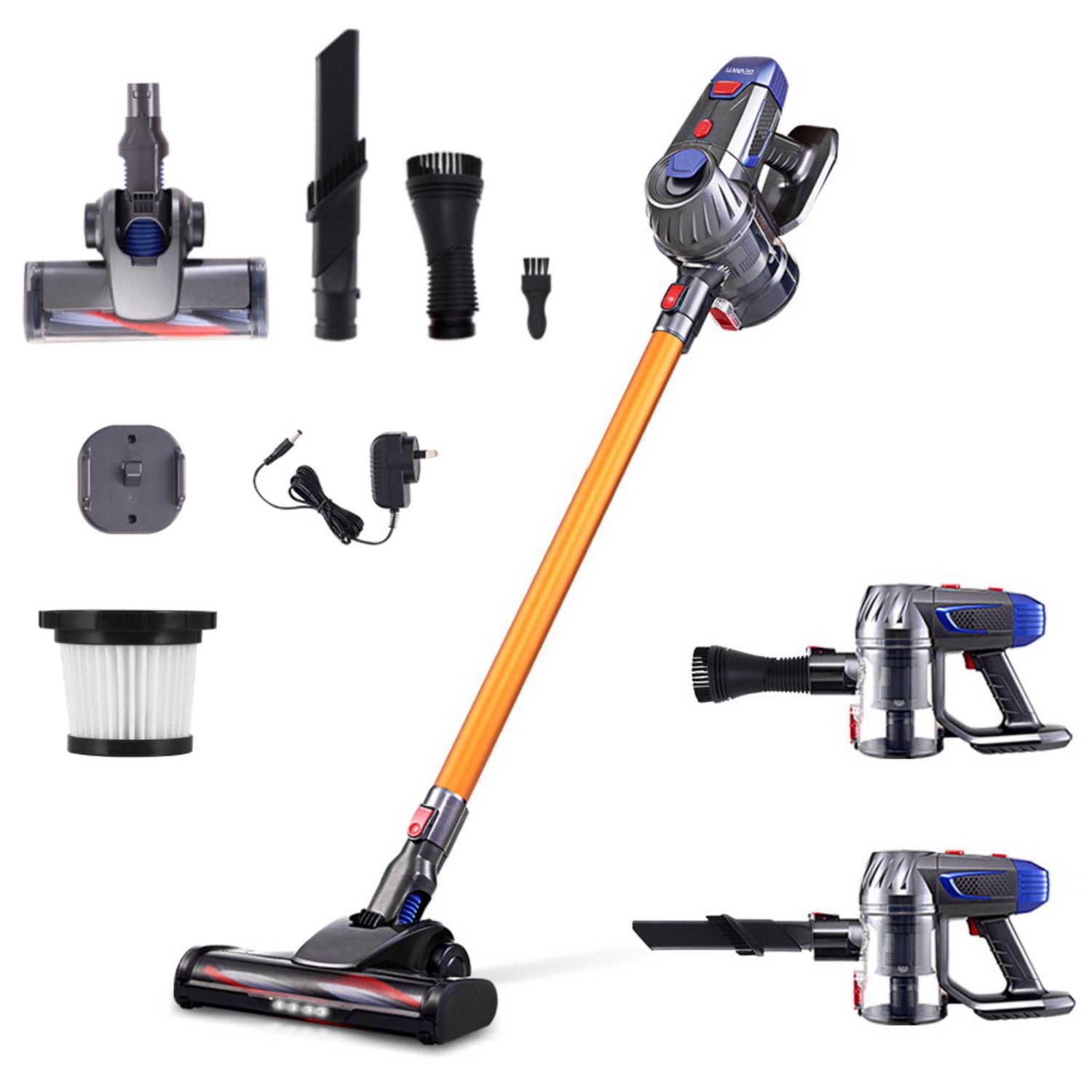 Devanti Stick Vacuum Cleaner Bagless Cordless 150W Gold-Vacuum Cleaners-PEROZ Accessories