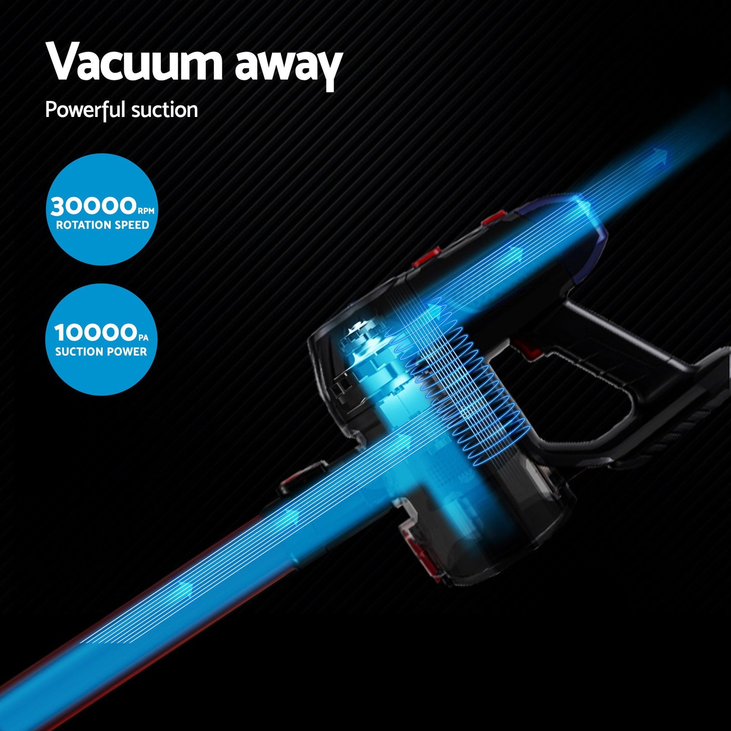 Devanti Stick Vacuum Cleaner Bagless Cordless Red 150W-Vacuum Cleaners-PEROZ Accessories