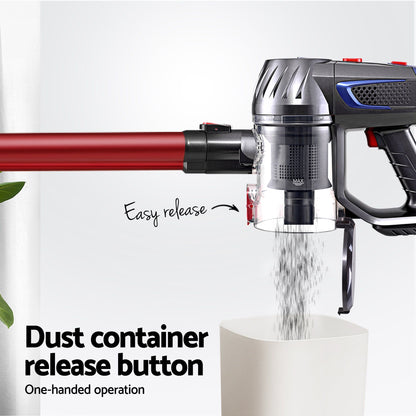 Devanti Stick Vacuum Cleaner Bagless Cordless Red 150W-Vacuum Cleaners-PEROZ Accessories