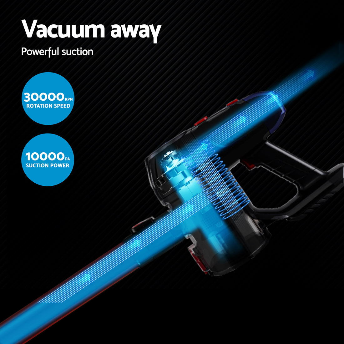 Devanti Stick Vacuum Cleaner Bagless Cordless Red 150W-Vacuum Cleaners-PEROZ Accessories