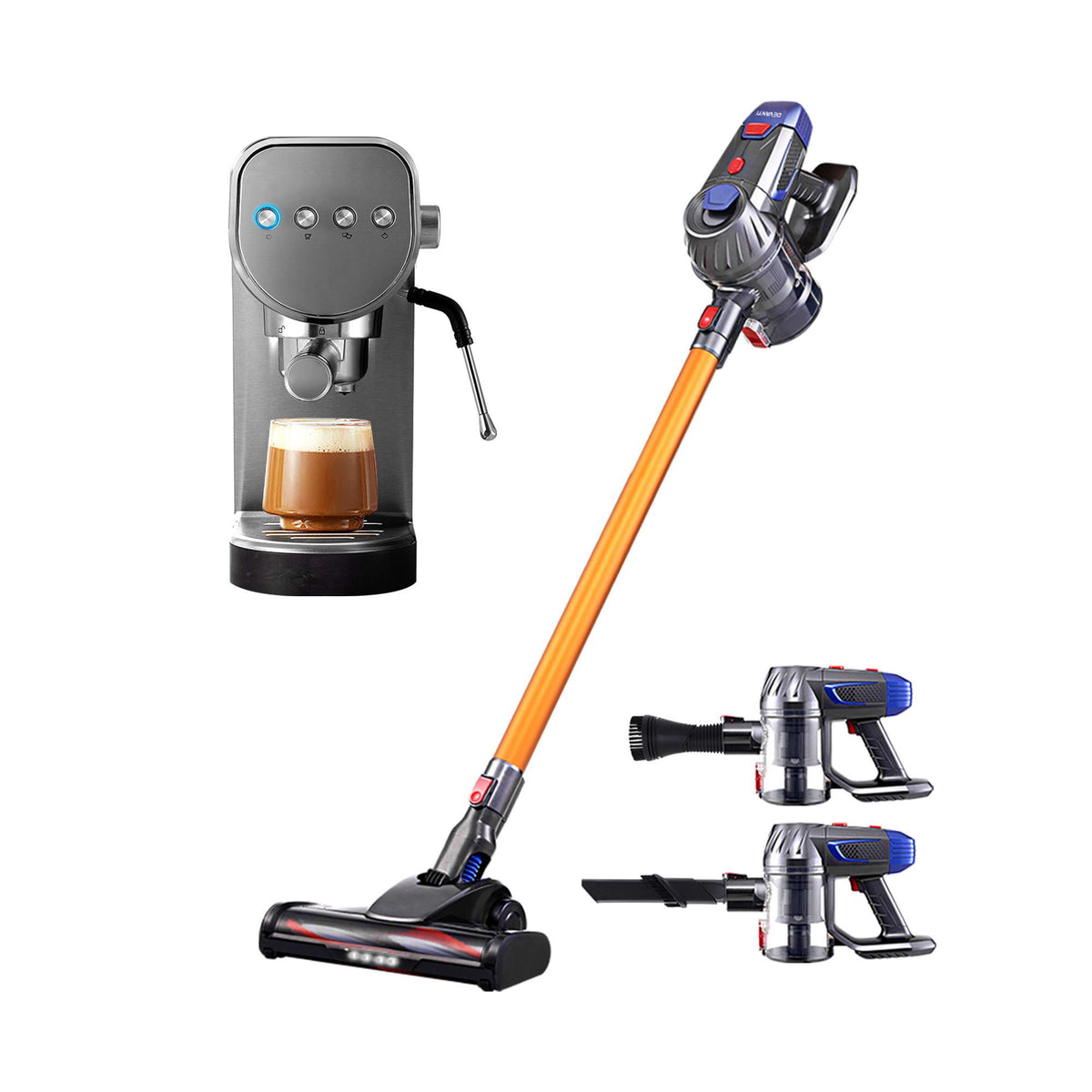 Devanti K7 Cordless Stick Vacuum Cleaner plus Coffee Maker Machine Espresso-Appliances > Vacuum Cleaners > Stick Vacuums-PEROZ Accessories