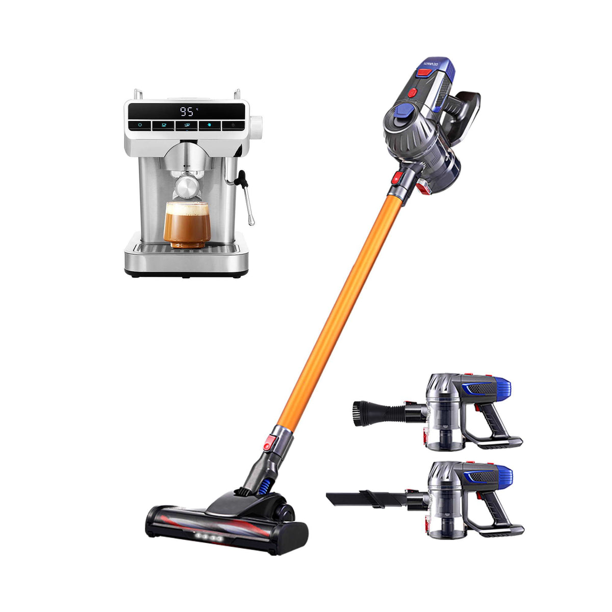 Devanti K7 Cordless Stick Vacuum Cleaner plus Coffee Maker Machine Espresso-Appliances > Vacuum Cleaners > Stick Vacuums-PEROZ Accessories