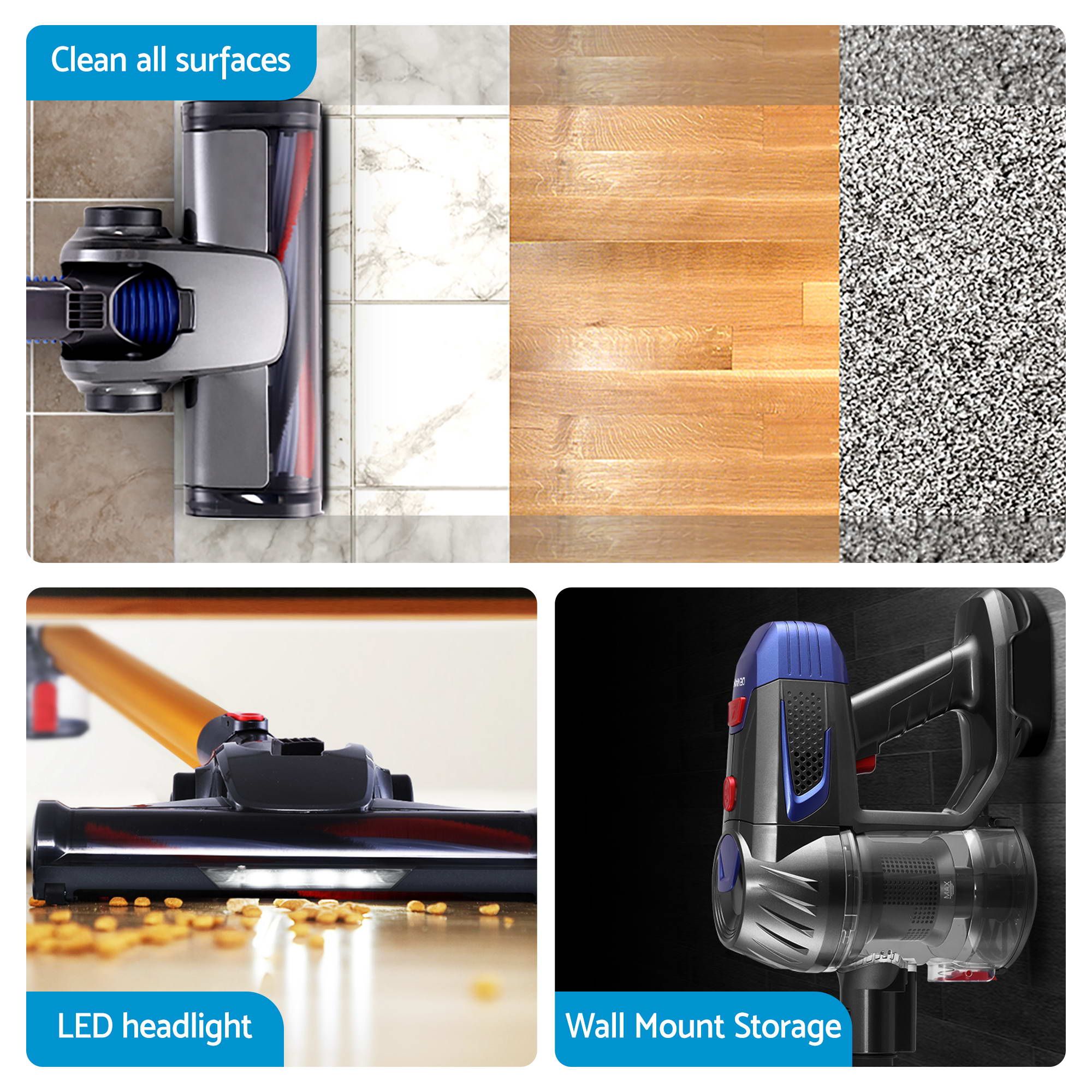 Devanti K7 Cordless Stick Vacuum Cleaner plus Sandwich Maker Panini Press