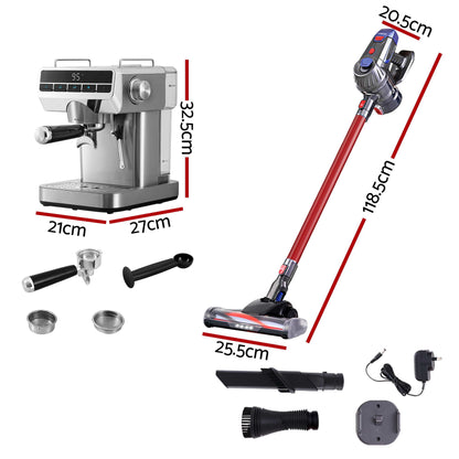 Devanti K7 Cordless Stick Vacuum Cleaner plus Coffee Maker Machine Espresso-Appliances > Vacuum Cleaners > Stick Vacuums-PEROZ Accessories