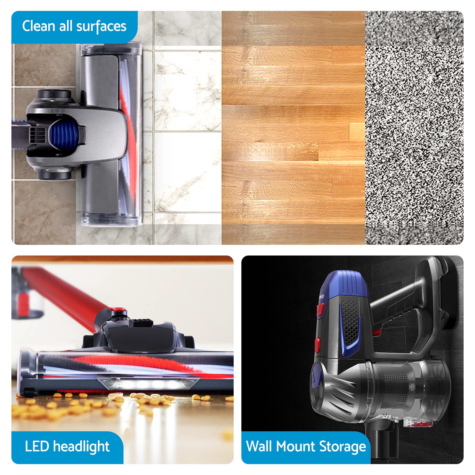 Devanti K7 Cordless Stick Vacuum Cleaner plus 3-in-1 Sandwich Maker