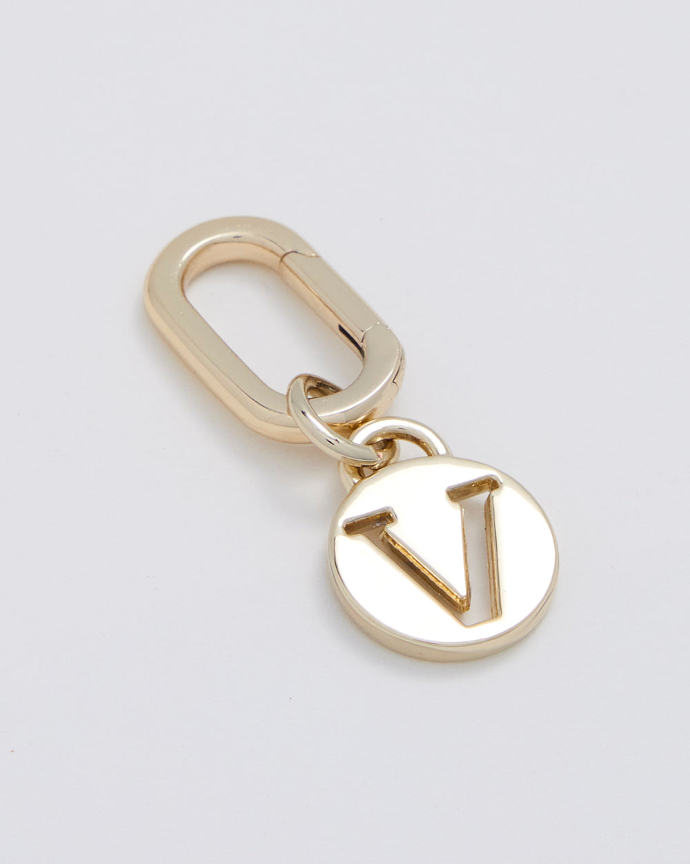 Letter v Charm With Oval Hinge Ring Clip-Accessories-PEROZ Accessories