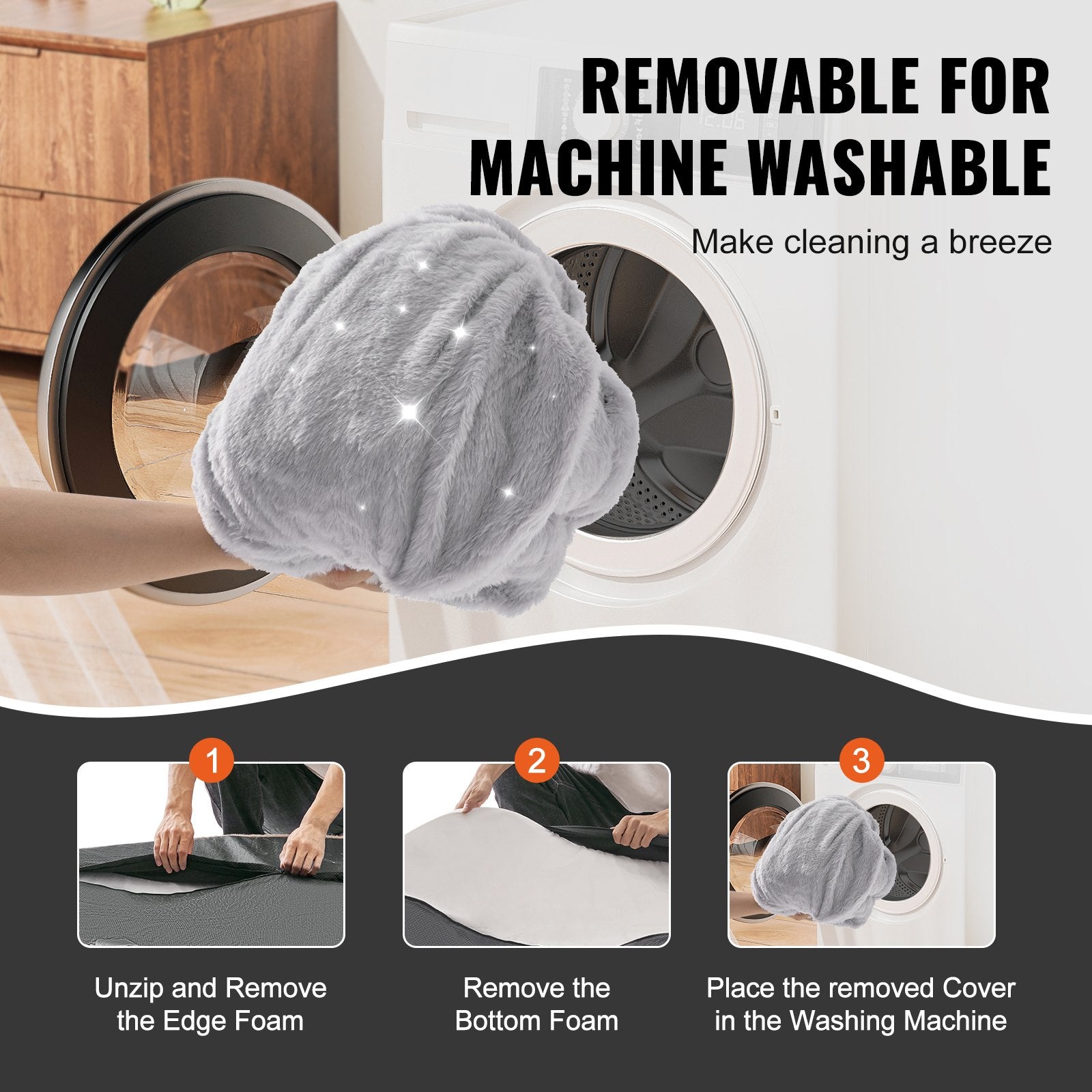 VEVOR Human Dog Bed 1720x890x250 mm Human Size Dog Bed Washable Faux Rabbit Fur-Pet Care > Dog Supplies > Dog Beds-PEROZ Accessories