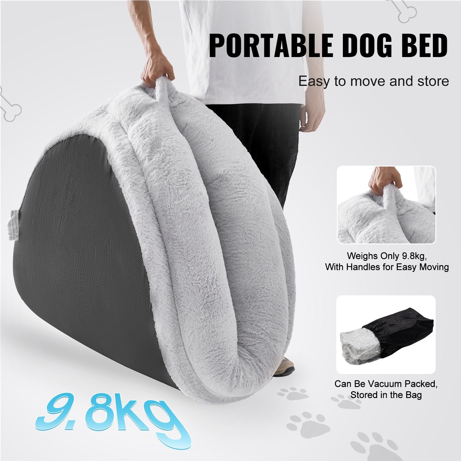 VEVOR Human Dog Bed 1825x1220x254 mm Human Size Dog Bed Washable Faux Rabbit Fur-Pet Care > Dog Supplies > Dog Beds-PEROZ Accessories