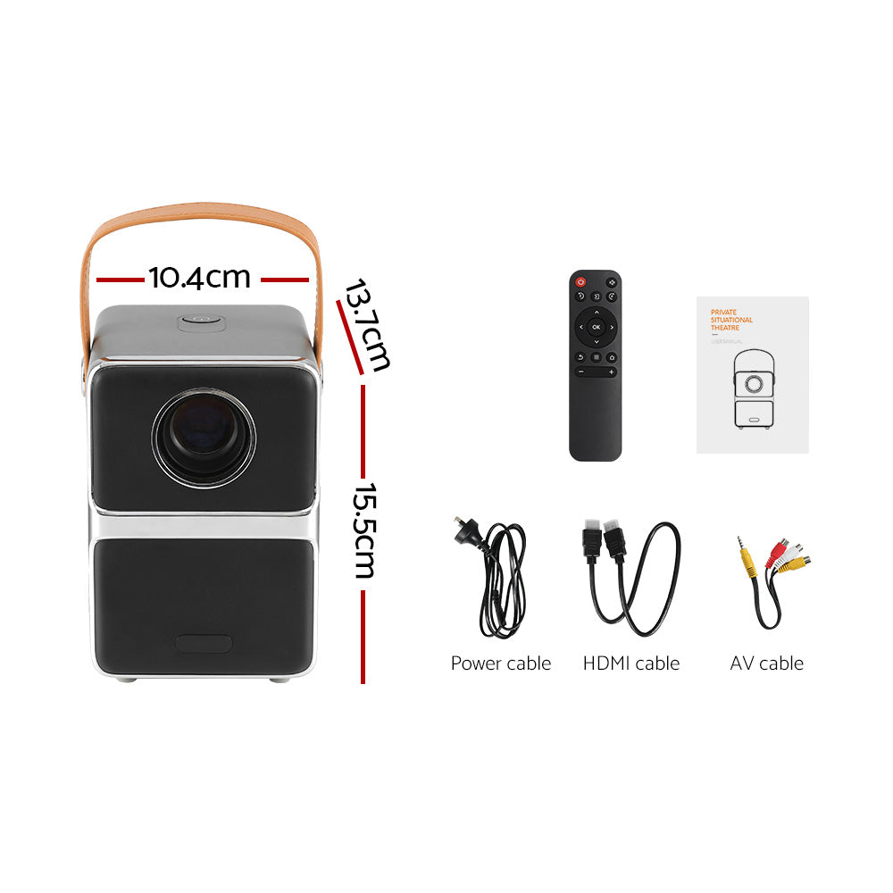 Devanti Portable Mini Video Projector 4K Wifi Home Theater HDMI Support 1080P-Audio &amp; Video &gt; Projectors &amp; Accessories-PEROZ Accessories