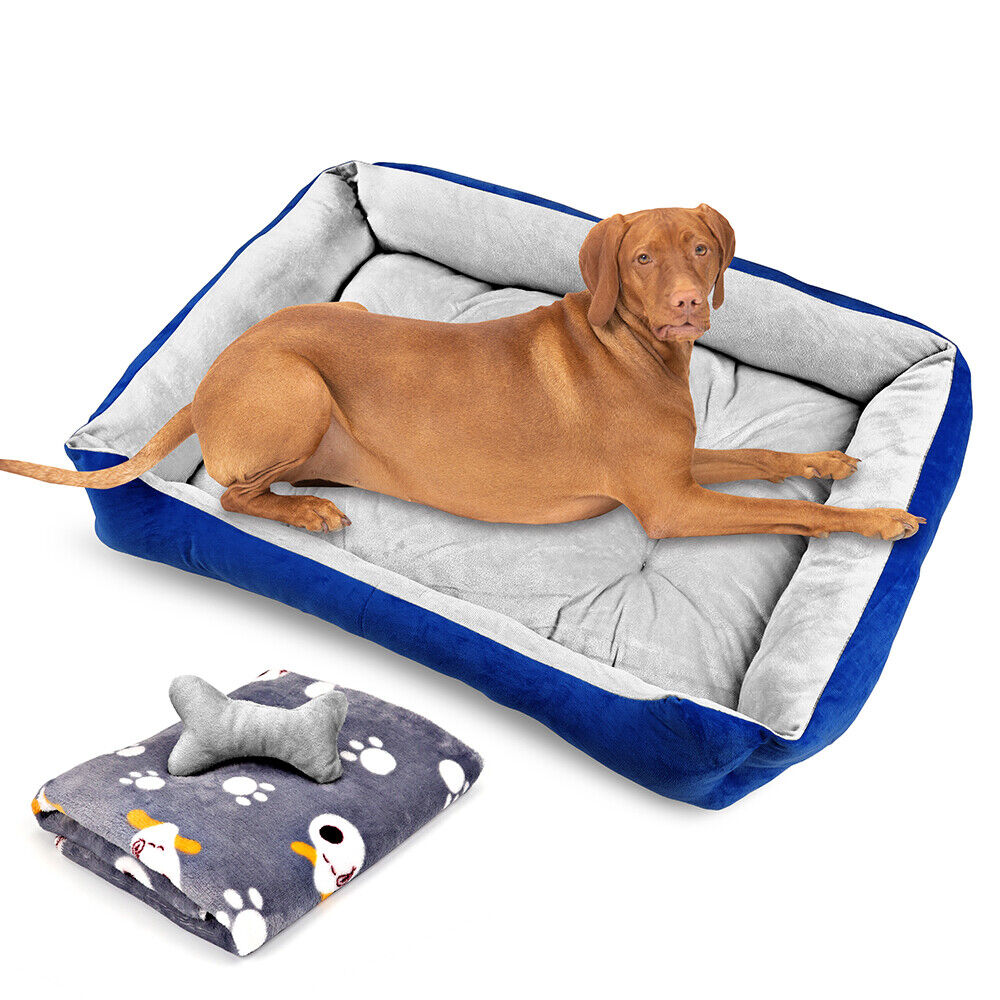 Vaka Navy Dog Bed Pet Cat Calming Floor Mat Sleeping Cave Washable Extra Large 29701-Pet Care &gt; Dog Supplies &gt; Dog Beds-PEROZ Accessories