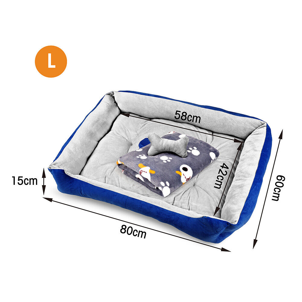 Vaka Navy Dog Bed Pet Cat Calming Floor Mat Sleeping Cave Washable Extra Large 29701-Pet Care &gt; Dog Supplies &gt; Dog Beds-PEROZ Accessories